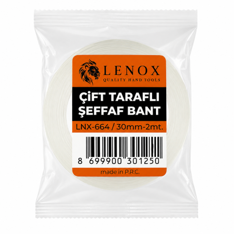 LENOX Çift Taraflı Şeffaf Bant 30 mm x 2 m
